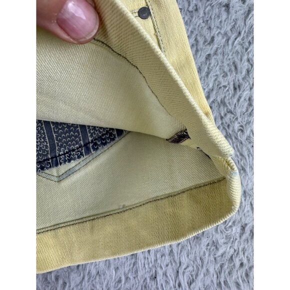 Paige Canyon Yellow Denim Womens Shorts Size 25 Premium Cotton/Polyester Blend - Picture 5 of 15